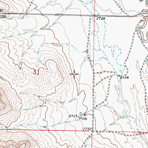 Topographic Map of Hunnes Number 1 Dam, MT