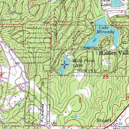 Topographic Map of Wild Plum Lake, AR