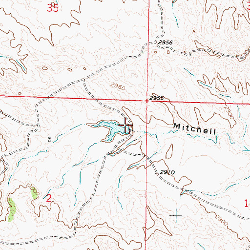 Topographic Map of Sand Number 1 Dam, MT