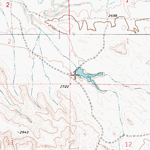 Topographic Map of Cattle Dam, MT