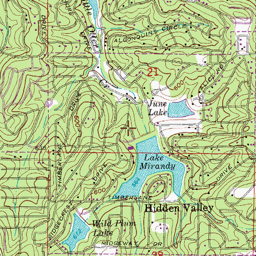 Topographic Map of Lake Mirandy Dam, AR