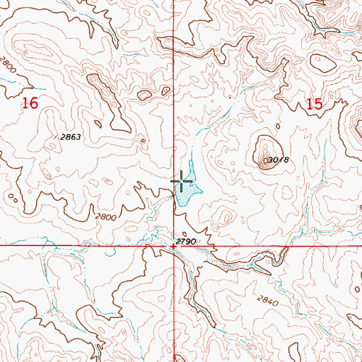 Topographic Map of Balsam Number 3 Dam, MT