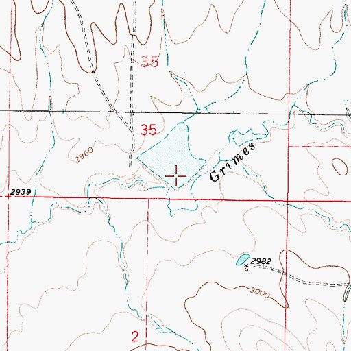 Topographic Map of Grimes Dam, MT