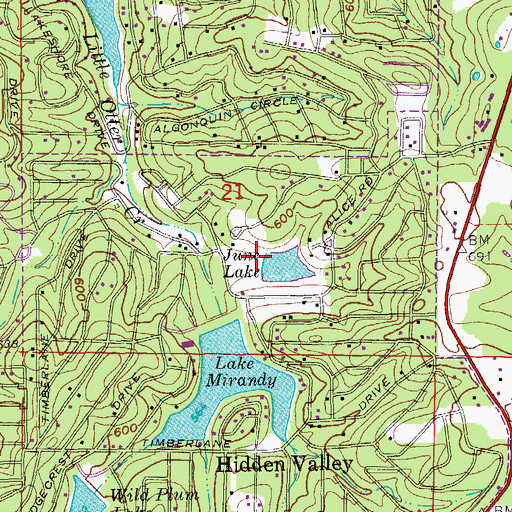 Topographic Map of Lake June Dam, AR