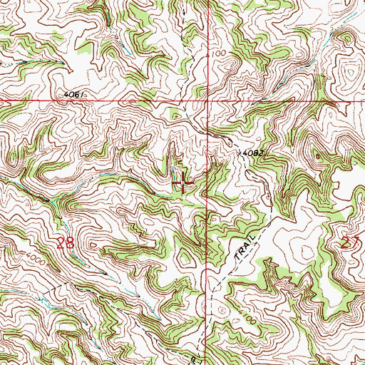 Topographic Map of Traubnumber 3 Dam, MT