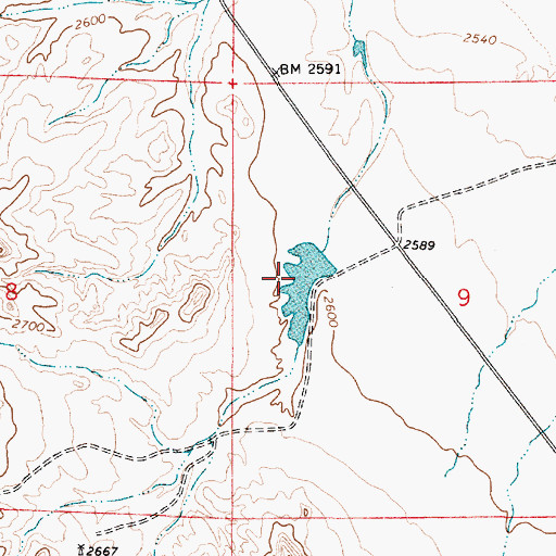 Topographic Map of Balsam Number 6 Dam, MT