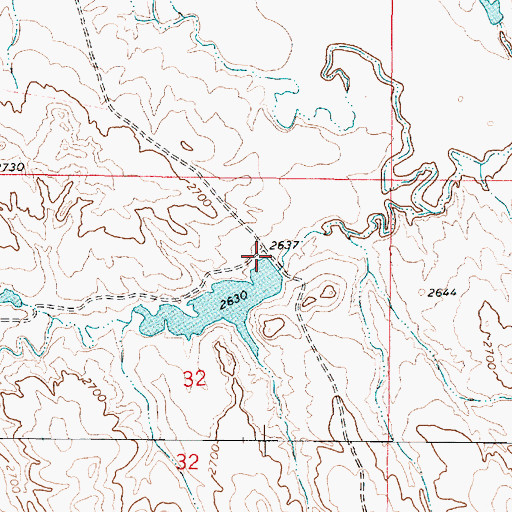 Topographic Map of Reed Number 5 Dam, MT
