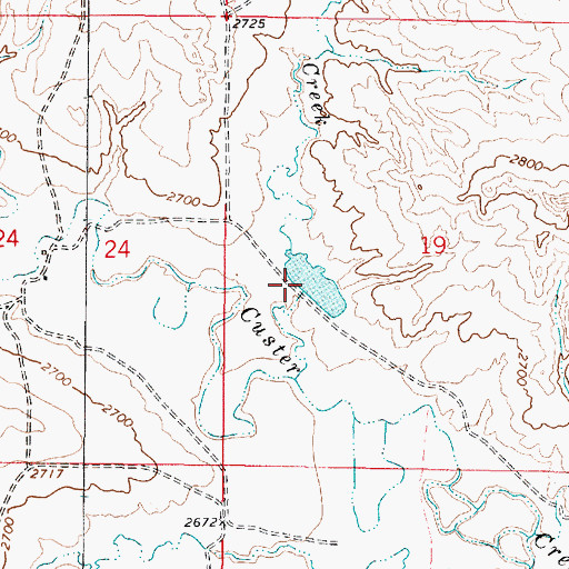 Topographic Map of Reed Number 4 Dam, MT