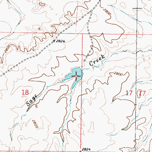 Topographic Map of French Number 18 Dam, MT