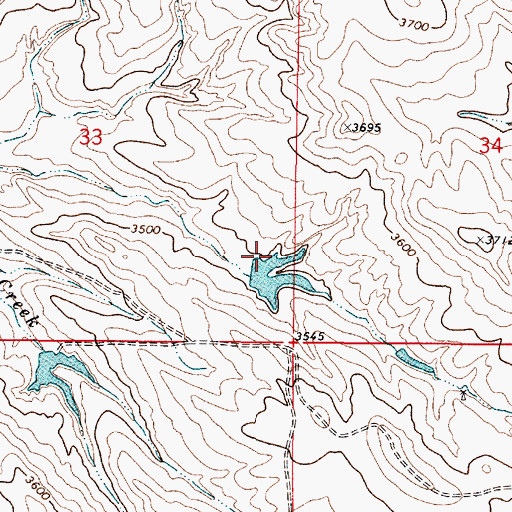 Topographic Map of Hutchison Number 1 Dam, MT