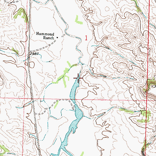 Topographic Map of B and A Hammond Number 1 Dam, MT