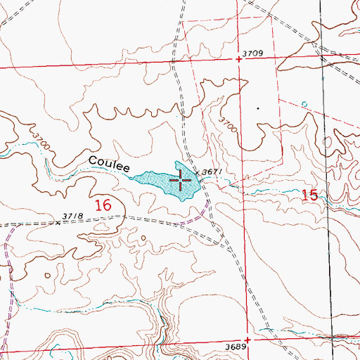 Topographic Map of Crow Number 7 Dam, MT