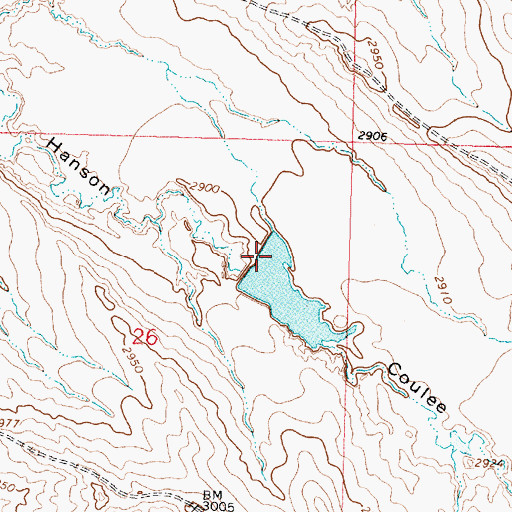 Topographic Map of Schlesinger Number 1 Dam, MT
