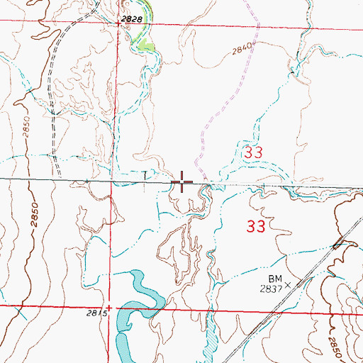 Topographic Map of Schlesinger Number 2 Dam, MT