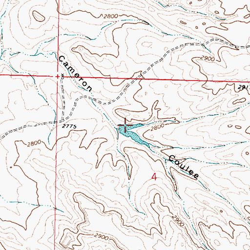 Topographic Map of Swart Number 10 Dam, MT