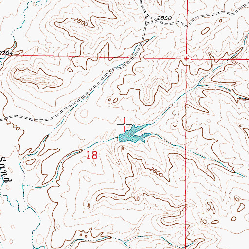 Topographic Map of Hook Number 66 Dam, MT