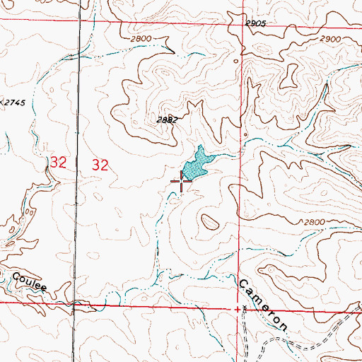 Topographic Map of Swart Number 8 Dam, MT