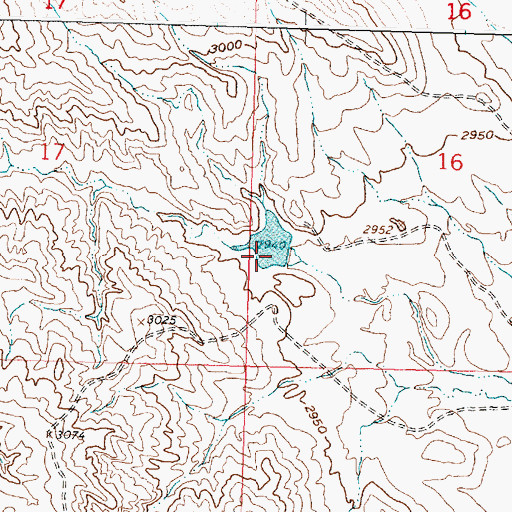 Topographic Map of Montana Number 17 Dam, MT
