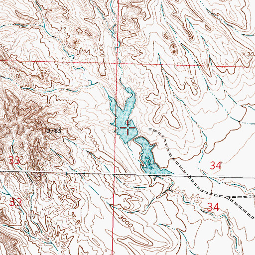 Topographic Map of Schlesinger Number 3 Dam, MT