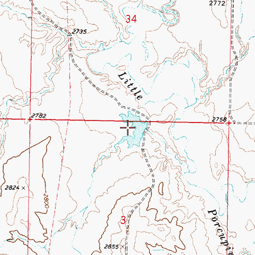Topographic Map of Standish Number 3 Dam, MT