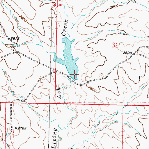 Topographic Map of Johnson Number 1 Dam, MT