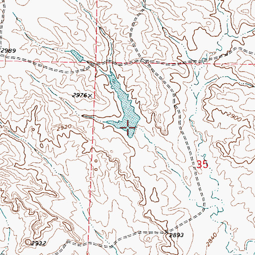 Topographic Map of Dunning Number 2 Dam, MT
