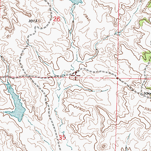 Topographic Map of Dunning Number 1 Dam, MT