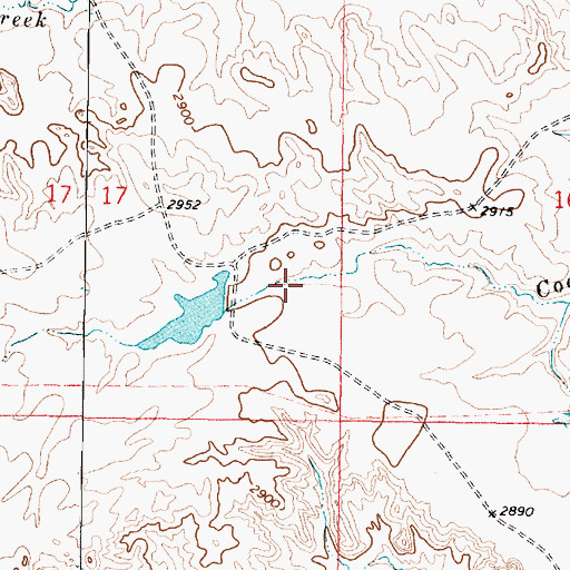 Topographic Map of Hook Number 69 Dam, MT