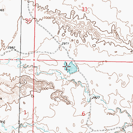 Topographic Map of Hook Number 17 Dam, MT