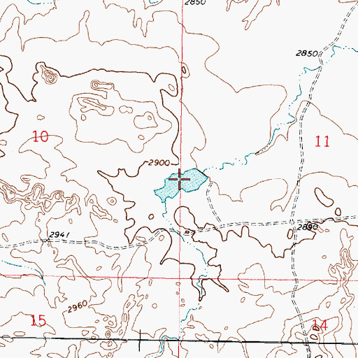 Topographic Map of Hook Number 18 Dam, MT