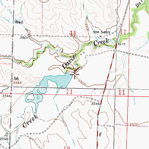 Topographic Map of Parkers Pond Dam, MT
