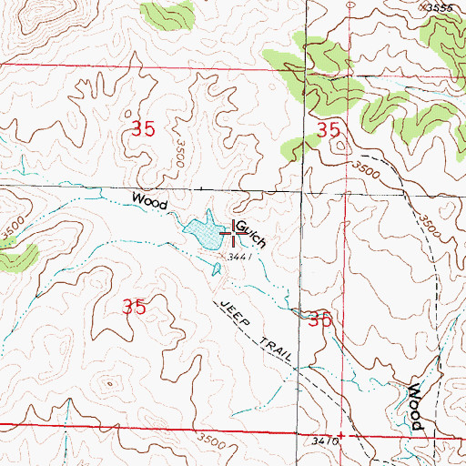 Topographic Map of Wood Gulch Dam, MT