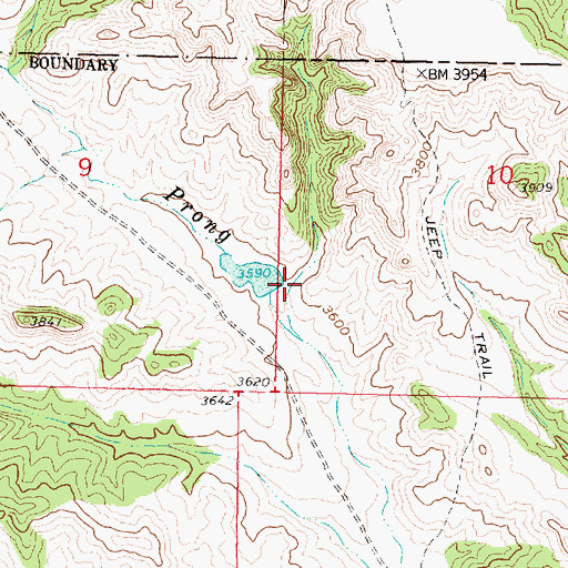 Topographic Map of Cheyenne Number 5 Dam, MT