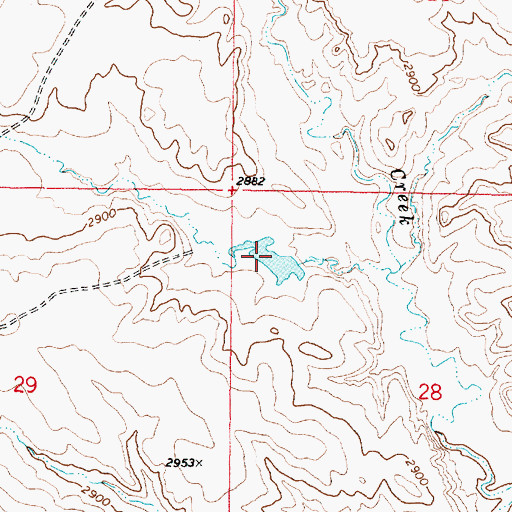 Topographic Map of Hook Number 35 Dam, MT