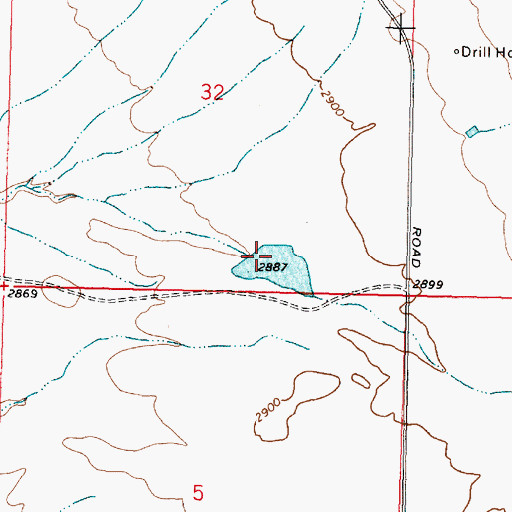 Topographic Map of US Number 16 Dam, MT