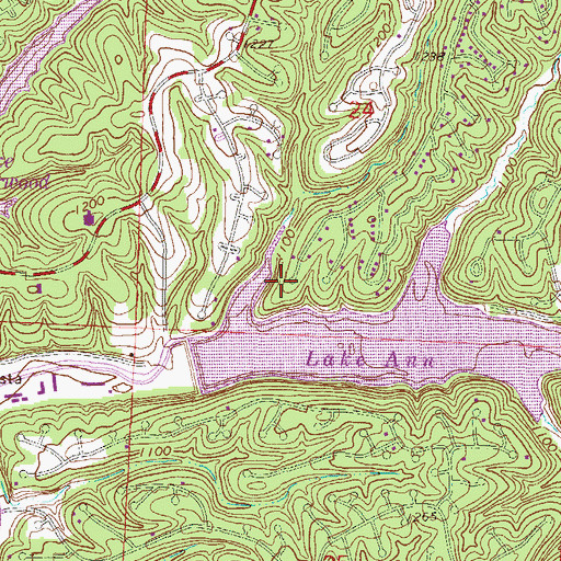 Topographic Map of Lake Ann Dam, AR