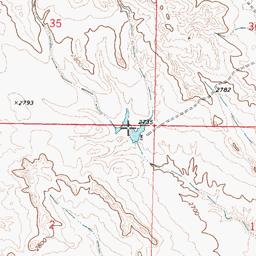 Topographic Map of Swart Number 9 Dam, MT