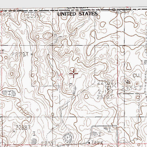Topographic Map of Reed Number 1 Dam, MT