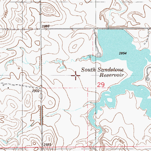 Topographic Map of South Sandstone Creek Dam, MT