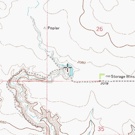 Topographic Map of Structure Number 137 Dam, MT