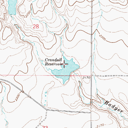 Topographic Map of Crandall Reservoir Dam, MT