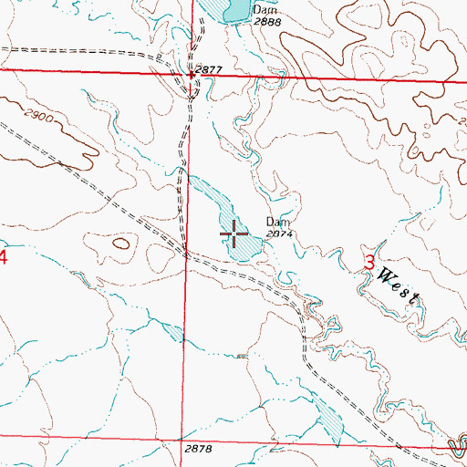 Topographic Map of Big Timber Number 14 Dam, MT