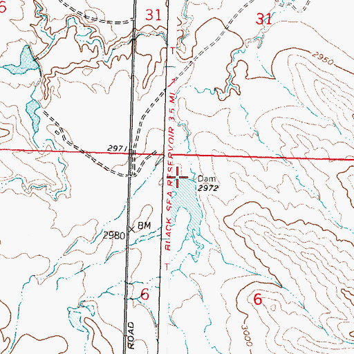 Topographic Map of Big Timber Number 13 Dam, MT