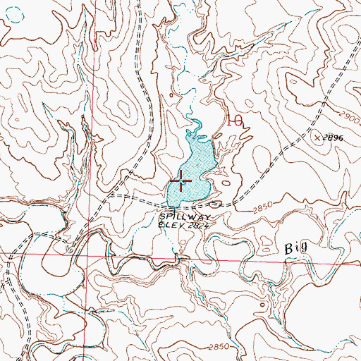 Topographic Map of Bs Kincheloe Dam, MT