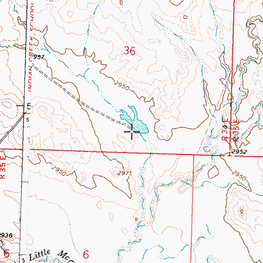 Topographic Map of Montana Number 13 Dam, MT