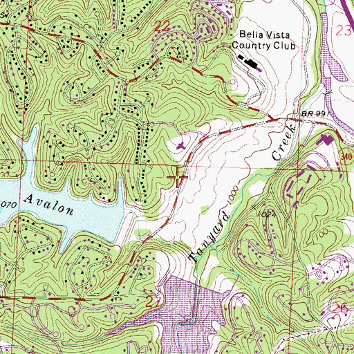 Topographic Map of Lake Avalon Dam, AR