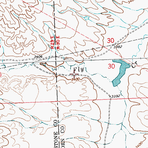 Topographic Map of Vale Creek Number 1 Dam, MT