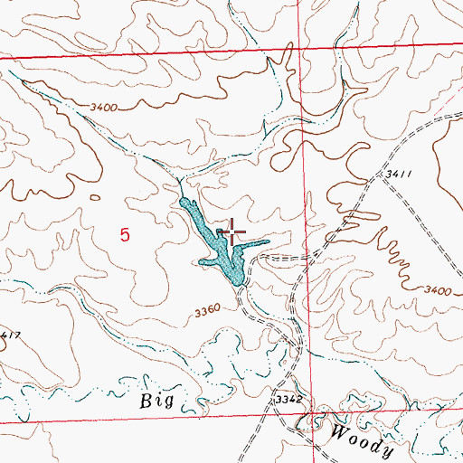 Topographic Map of Crow Number 26 Dam, MT