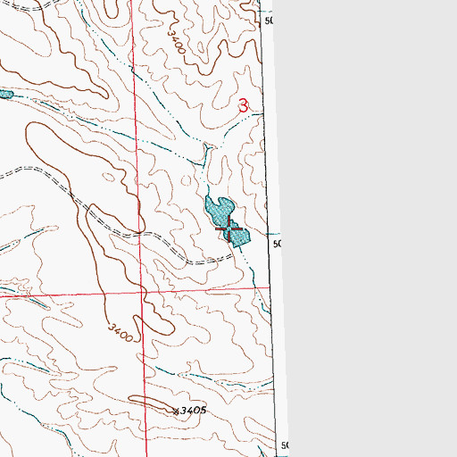 Topographic Map of Crow Number 28 Dam, MT
