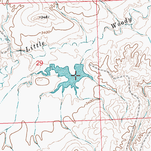 Topographic Map of Crow Number 41 Dam, MT